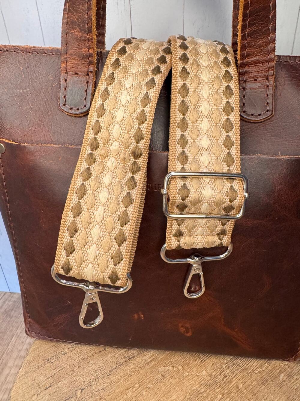 Neutral Purse Strap Wide Striped Bag Strap Boho Crossbody Purse Strap